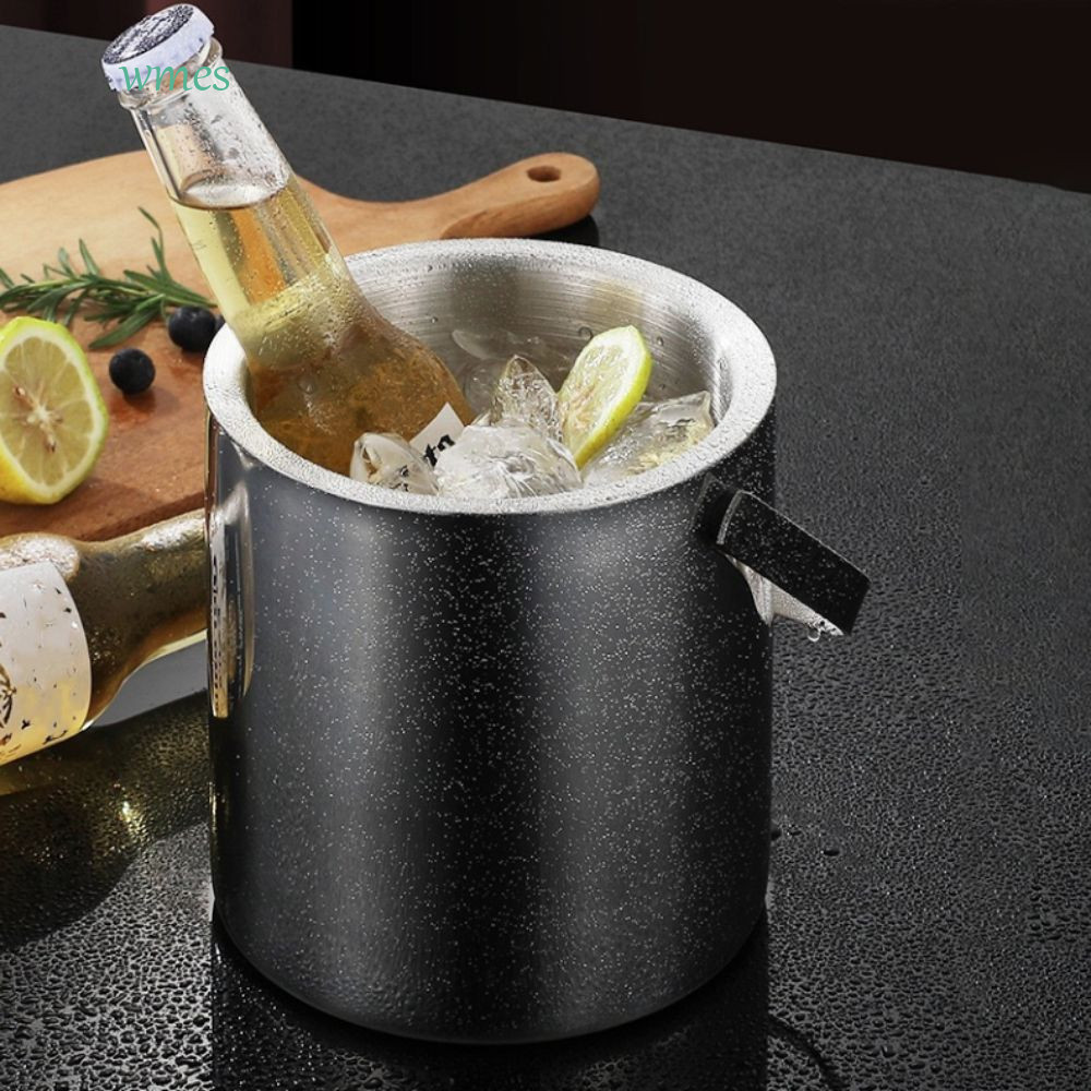 WMES1ZA Party Drink Cooling Bucket, 304 สแตนเลส 3.0/1.3 L Bar ถังน้ําแข็งฉนวน, Long-lasting Effect D