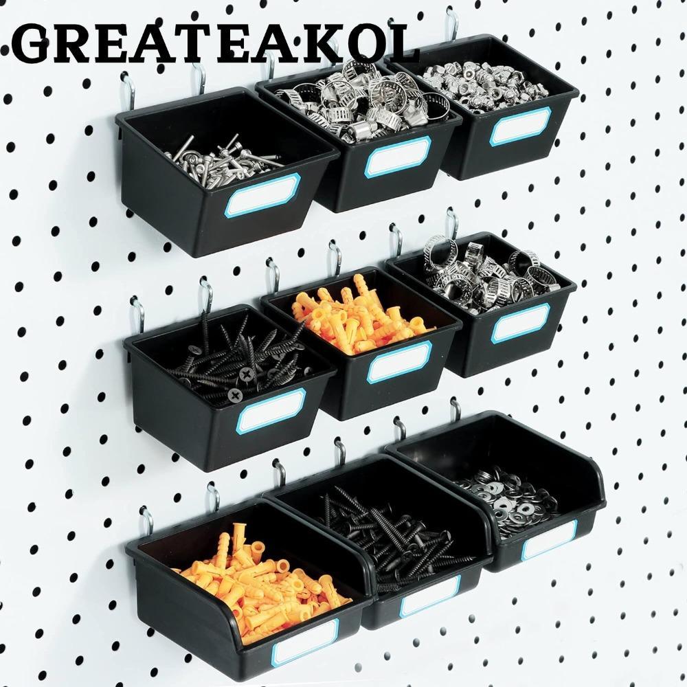 GREATESKOL ตะขอ Pegboard, ถัง PP Pegboard, อุปกรณ์จัดระเบียบ