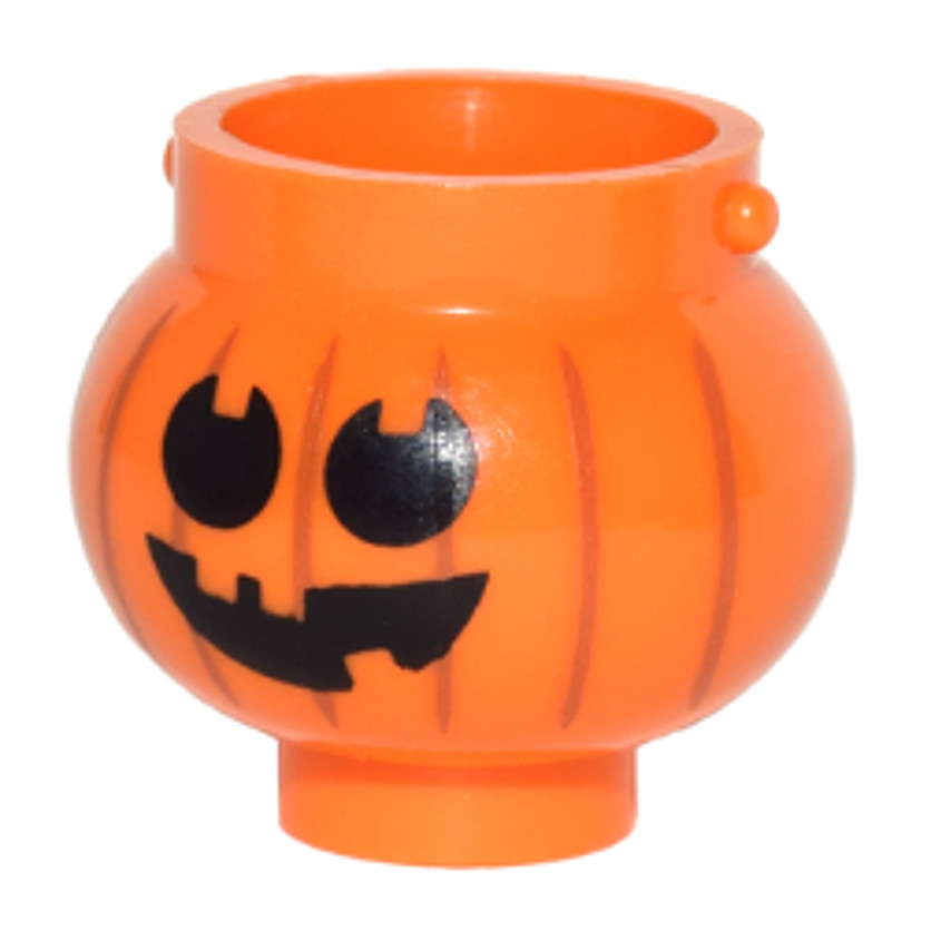 Brick2cube Part - Minifigure, Utensil Pot Small with Handle Holders and Pumpkin Jack O' Lantern with