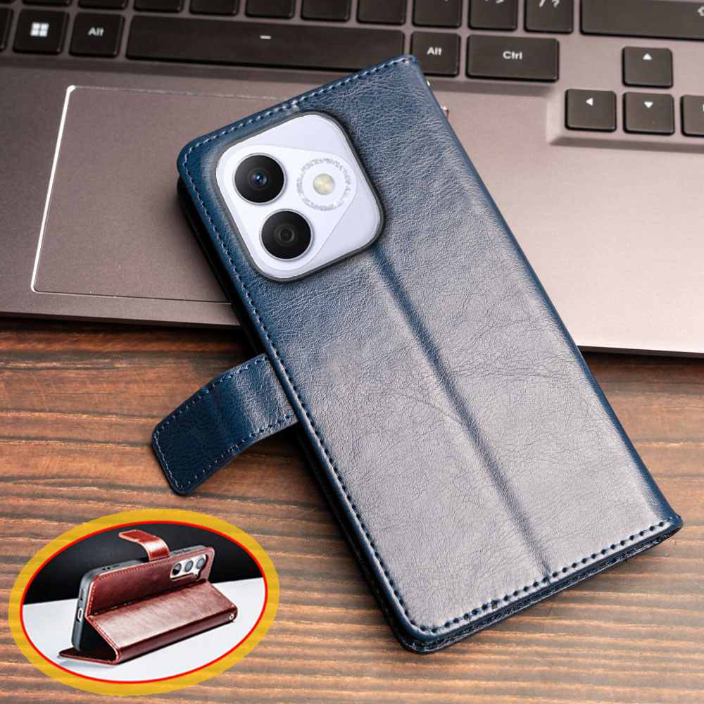 กระเป๋าสตางค์หนังสําหรับ Huawei Honor X60i 5G LYN-AN00 Kickstand Card Holders Cover