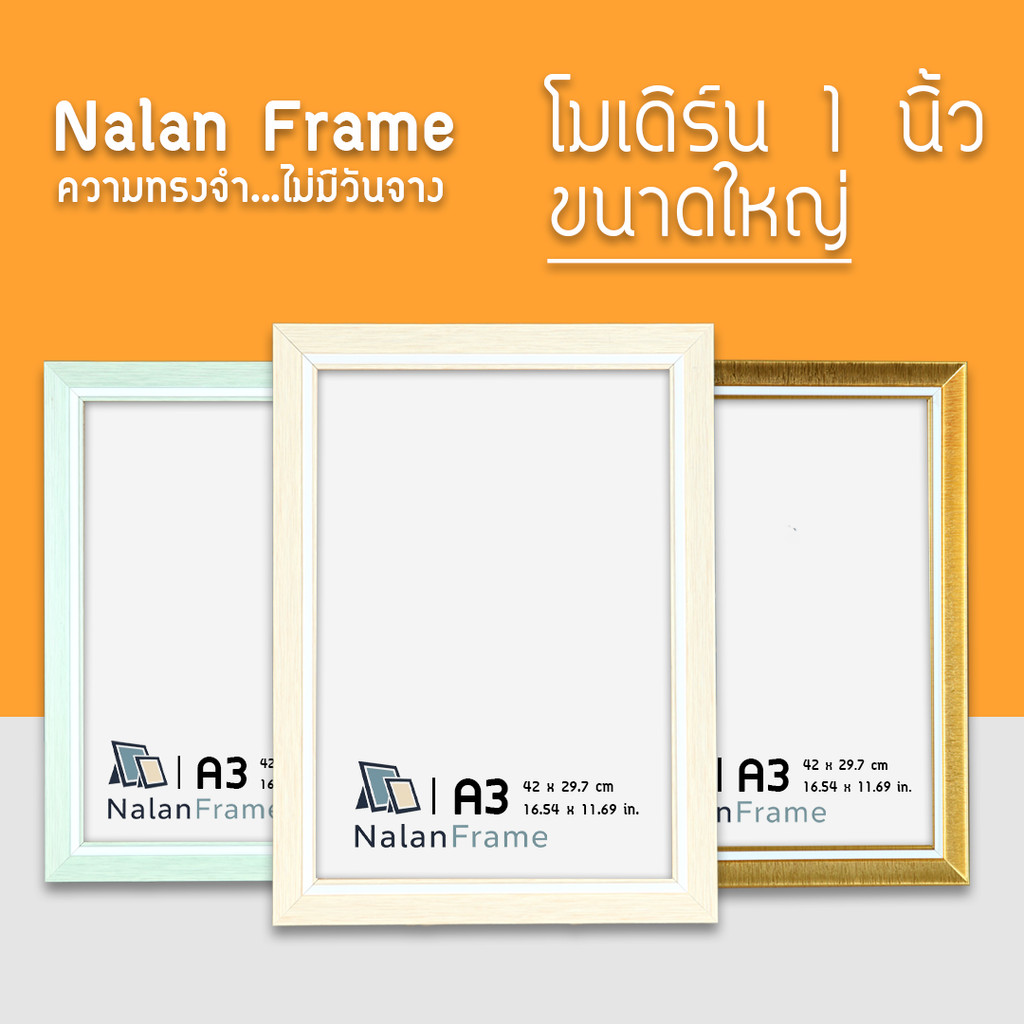 เฉียงวินเทจ กรอบรูป ขนาด a3 12x15 12x16 12x18 10x12 10x14 10x15 30x40 ซม ทองขลิบขาว เขียว ครีม