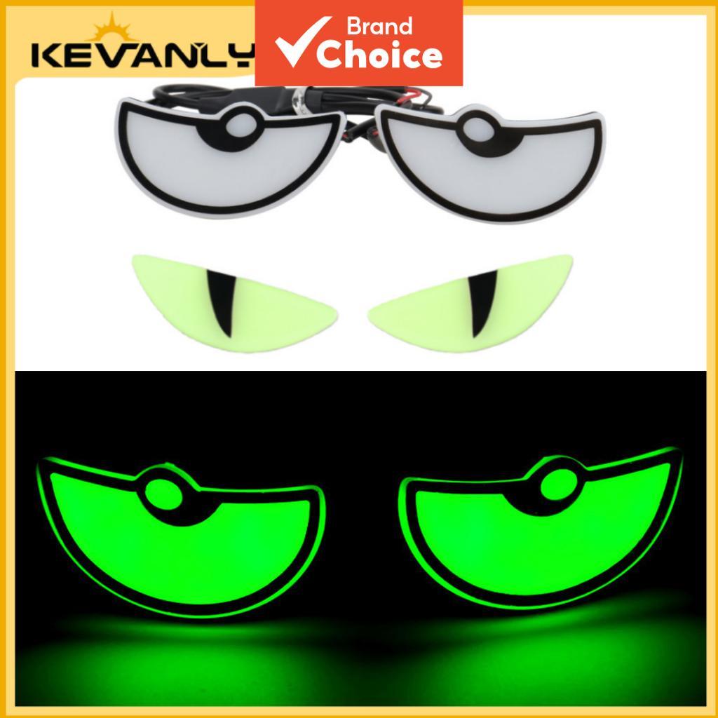 KEVANLY ไฟท้ายเตือนตาปีศาจรถจักรยานยนต์ 2 ชิ้นพร้อมสติ๊กเกอร์เรืองแสง LED Demon