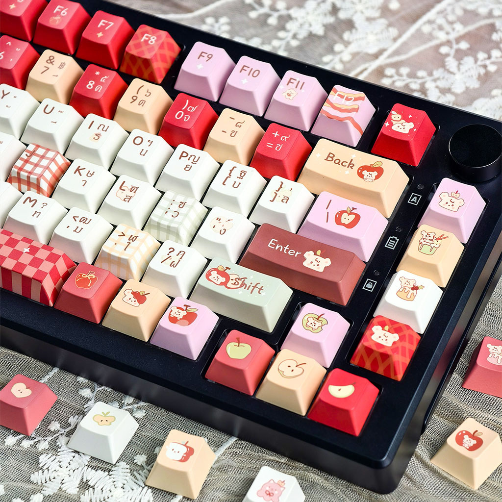 MAIMOOO น่ารัก Apple Bear Keycap 120 คีย์ Cherry/MOA