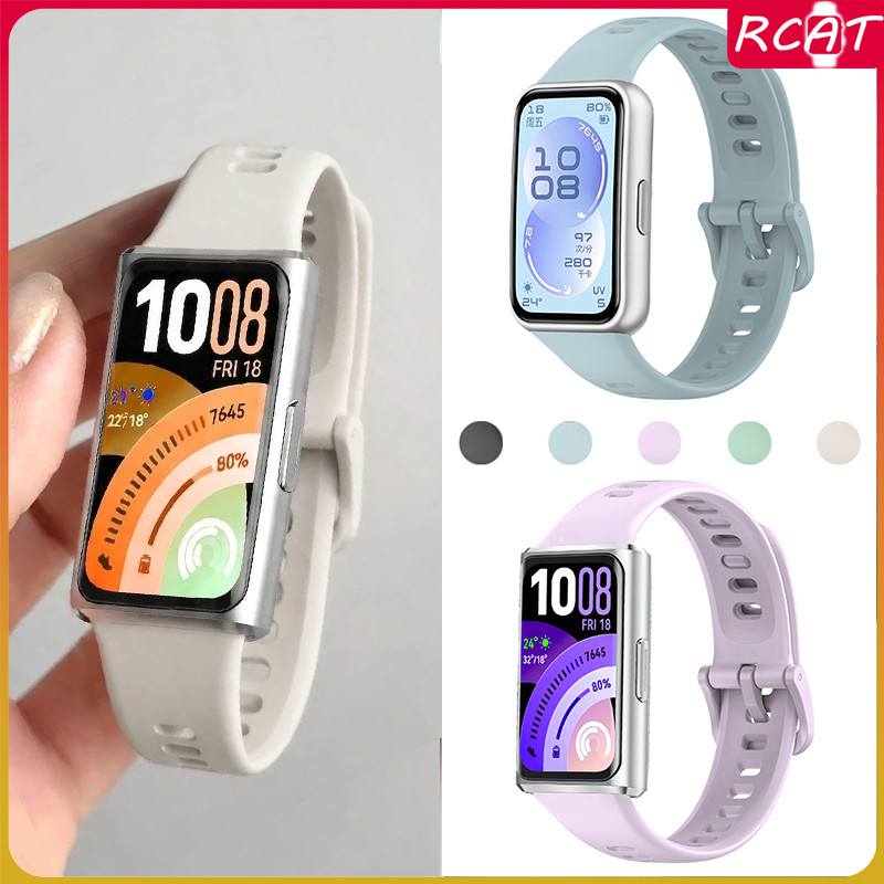 สายยางซิลิโคน for Huawei Band 11/ Huawei Band 11 Pro กีฬาอ่อนสายรัดข้อมือเปลี่ยนสายรัดข้อมือปรับได้อุปกรณ์เสริม