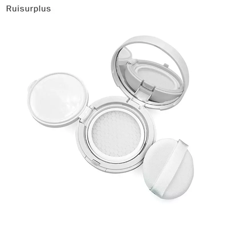 [Rui-t] 15g/0.5oz Empty Air Cushion Puff Box เครื่องสําอางแบบพกพาแต่งหน้ากรณีคอนเทนเนอร์พร้อมแป้งฟองน้ํากระจกสําหรับบีบีครีม Foundation