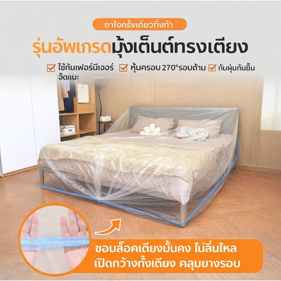 ✨กันฝุ่น 100%✨ ผ้าคลุมกันฝุ่น/ผ้าคลุมกันฝุ่นขนาดใหญ่/ผ้าคลุมป้องกันเฟอร์นิเจอร์/ผ้าหนาและดีไซน์แบบมีเชือกผูก เหมาะสำหรับสิ่งของขนาดใหญ่ เช่น เตียงขนาดคิงไซส์และโซฟาเข้ามุม
