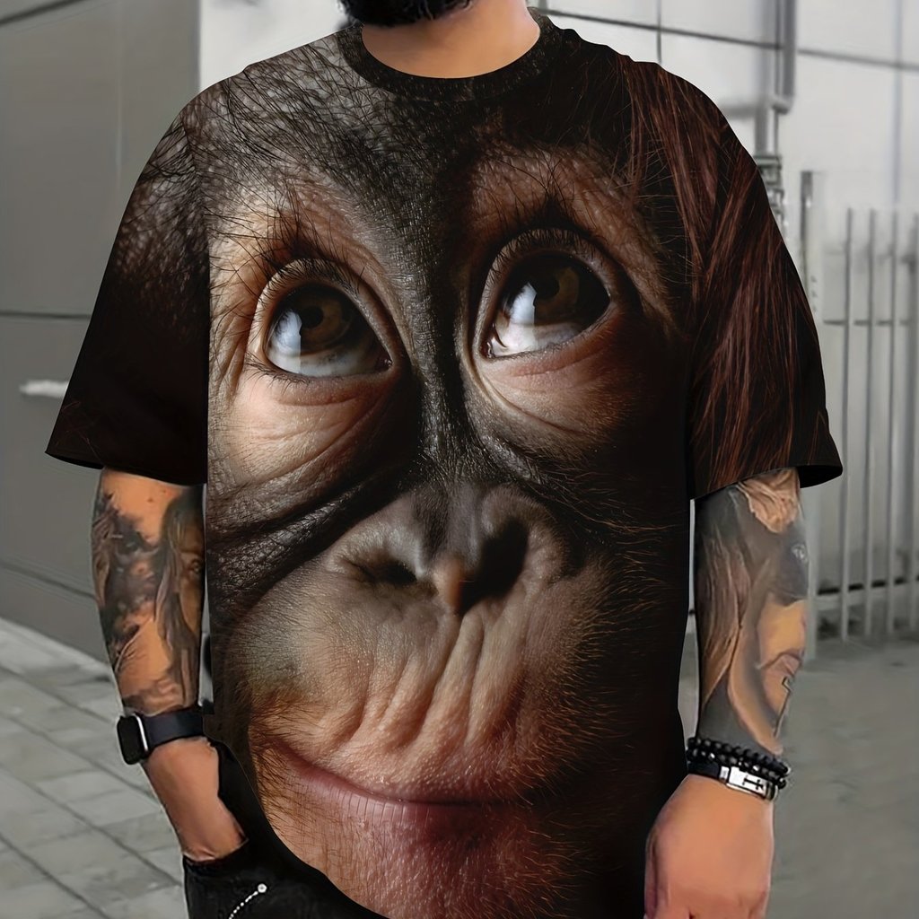 Gorilla 3D T-shirt for men large size fashion print T-shirt men's T-shirts short sleeve men's clothi