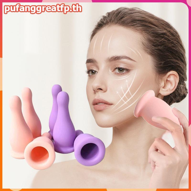 PUCEFP ซิลิโคนสูญญากาศ Cupping นวด Jars Anti Cellulite นวดใบหน้าดูดถ้วย Face Ne Lift ผิวขูด Guasha ต่อต้านริ้วรอย