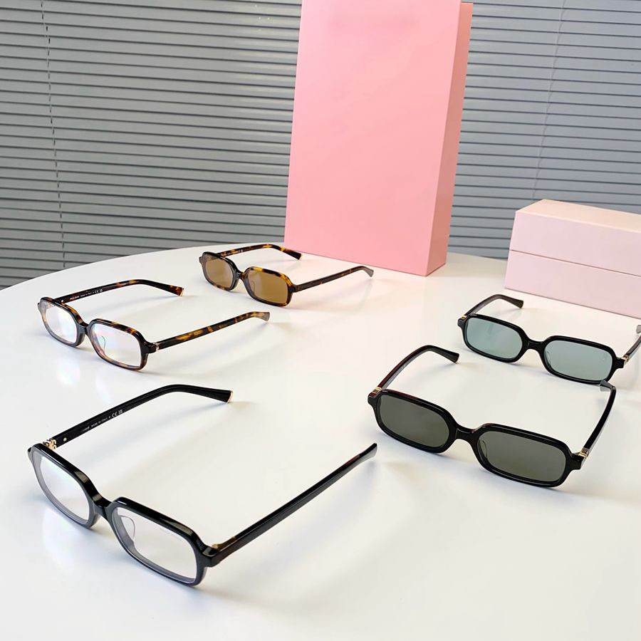 IMZB Mi**iu New square fashion flat sunglasses, same style as Jang Won-young's, UV protection sungla