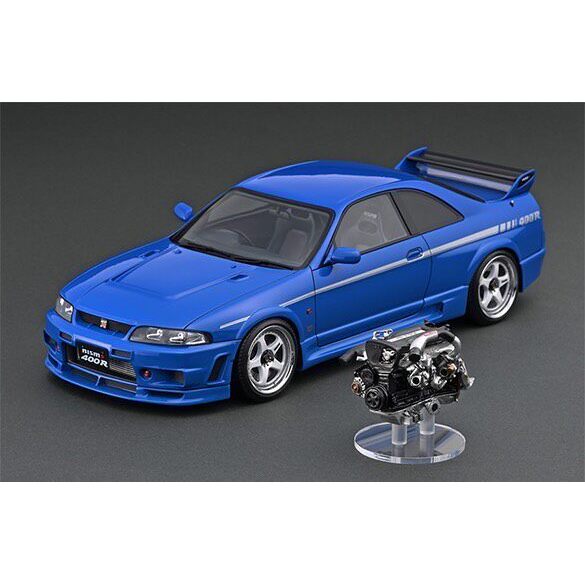 Ig 2813 1/18 Nismo R33 GT-R 400R สีฟ้า พร้อมเครื่องยนต์  obi