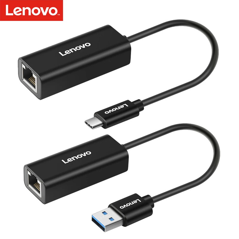 Lenovo USB 3.0 ประเภท C ถึง RJ45 แบบมีสาย 1000M Ethernet อะแดปเตอร์การ์ดสําหรับคอมพิวเตอร์แล็ปท็อป Converter