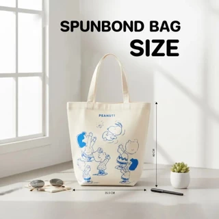 Se-ed (ซีเอ็ด) : PN5-กระเป๋าสปันบอนด์ : PEANUTS-5A Spunbond Shopping Bag (PN5A-SPB-BK35.5) W35.5xH40xB10 cm.