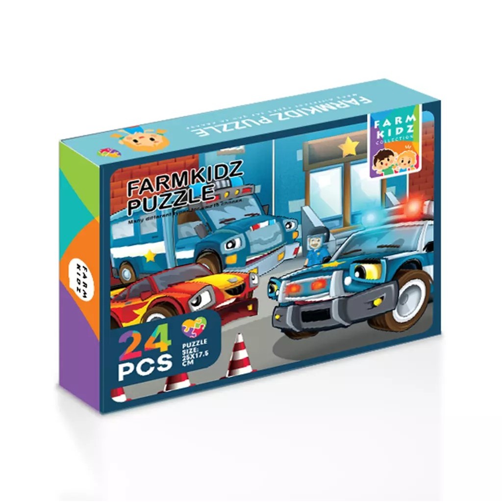 Se-ed (ซีเอ็ด) : FK3-จิ๊กซอว์กล่อง 24PCS-O : Farmkidz Puzzle Box 24PCS (FK3-PZB-MIX20-O) BOX : W15.4xH11.7xS3 cm.