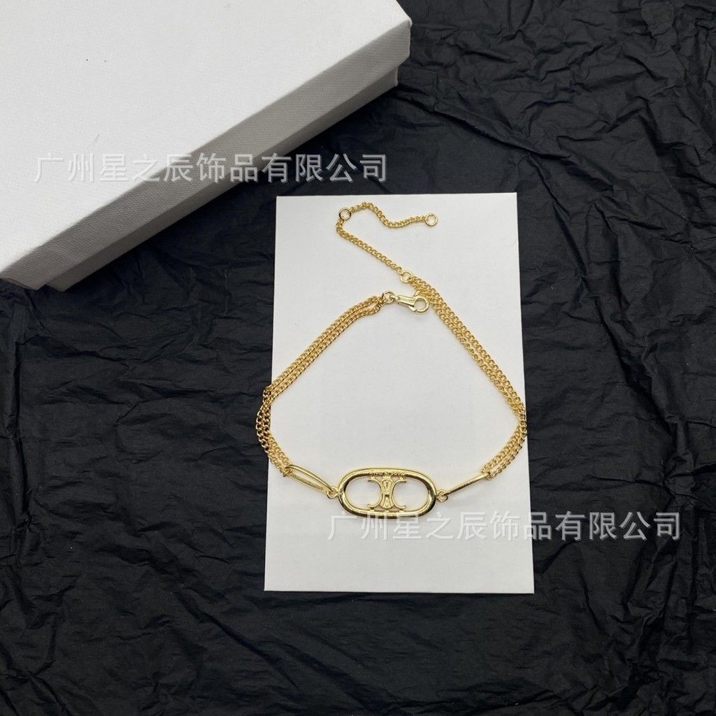 ซีอี5060 สร้อยข้อมือสองชั้นพร้อมป้ายผู้หญิงแฟชั่น