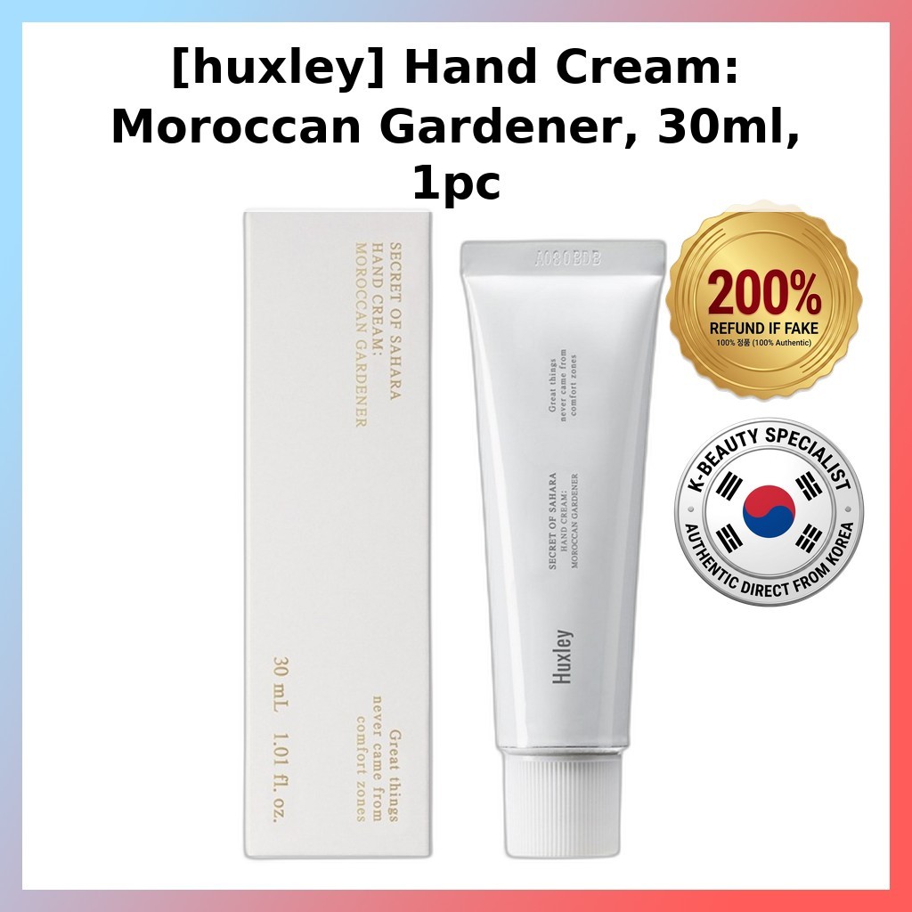 [huxley] Hand Cream: Moroccan Gardener, 30ml, 1 ชิ้น / ครีมทามือเกาหลี / ไม่เหนียวเหนอะหนะ Finish / 