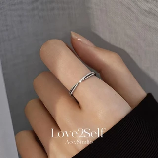 แฟชั่น Cross Zirconia แหวนปรับสําหรับผู้หญิงเปิดแหวนออกแบบสวมใส่ทุกวัน J032