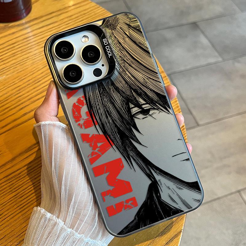 เคสไอโฟนลายการ์ตูนญี่ปุ่น Death Note ลายเท่ๆ ฮิตๆ ป้องกันรอย ขอบสูง สำหรับ 13 14 15 16 Pro Max