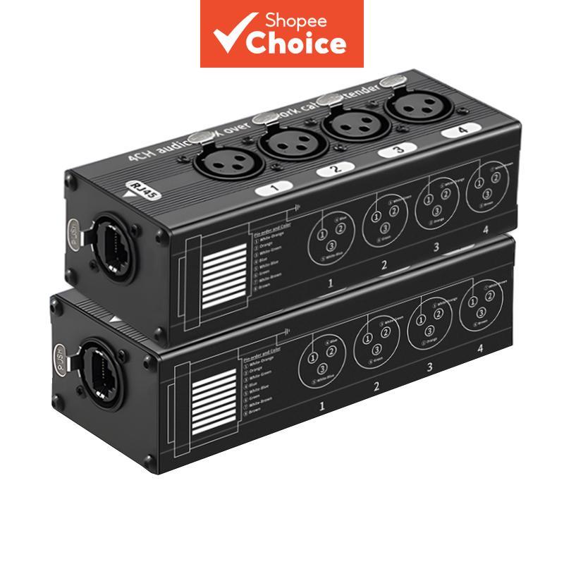ตัวขยายสัญญาณประสิทธิภาพสูง 4 ช่อง Over Cat5e Cat6 Cable Pro Adapter 4K