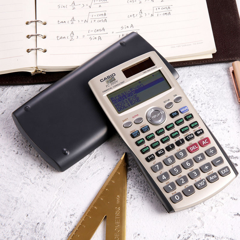 Casio casio casio FC-200V การจัดการการเงินมืออาชีพ CMA/FRM การบัญชี CFA ระดับ 12 เครื่องคิดเลขสอบ