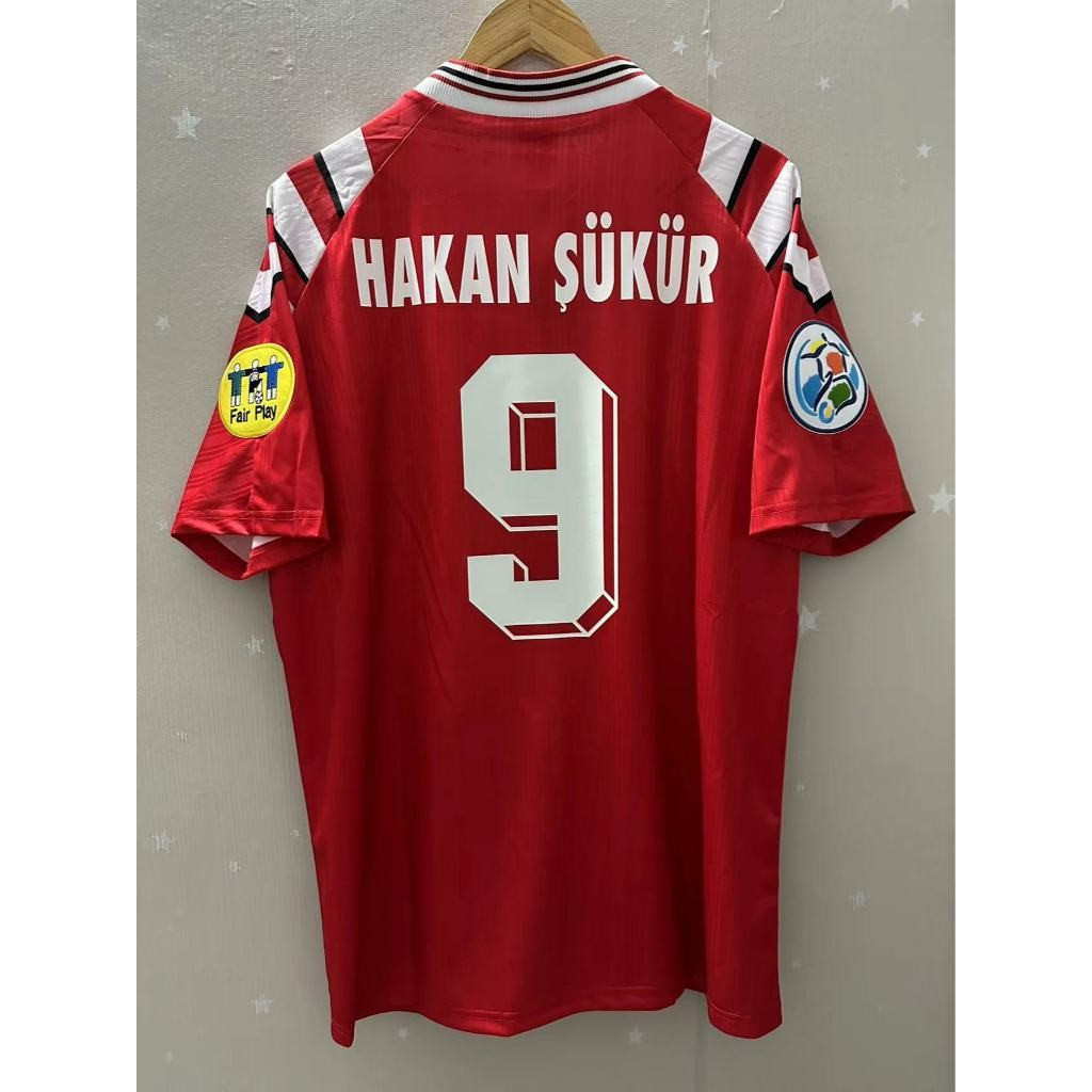 S-XXL 1996 Tu-rk-ey Home away HAKAN SUKUR คุณภาพสูง Retro ฟุตบอล Jersey เสื้อยืดที่กําหนดเอง AAA