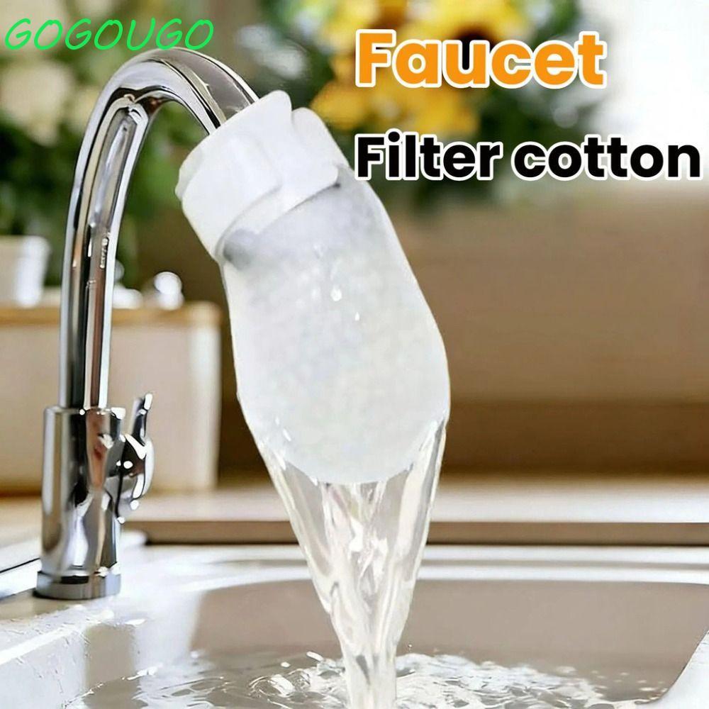 GOGOUGO 10/20/50 ชิ้นก๊อกน้ํากรอง,หนาพร้อมT-strap Faucet Filter Cotton,Universal Anti-splash Tap Water Filter Bag