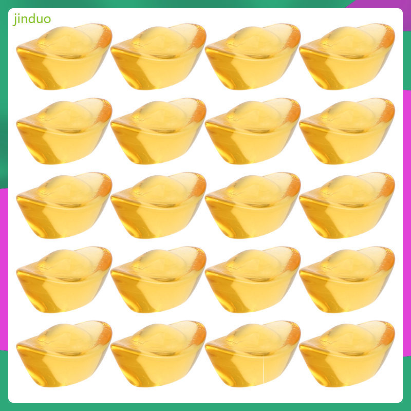 36 ชิ้นเครื่องประดับคริสตัลปลอมทอง Ingot ตกแต่งความมั่งคั่งรูปปั้น Yuan Bao ตกแต่ง jinduo