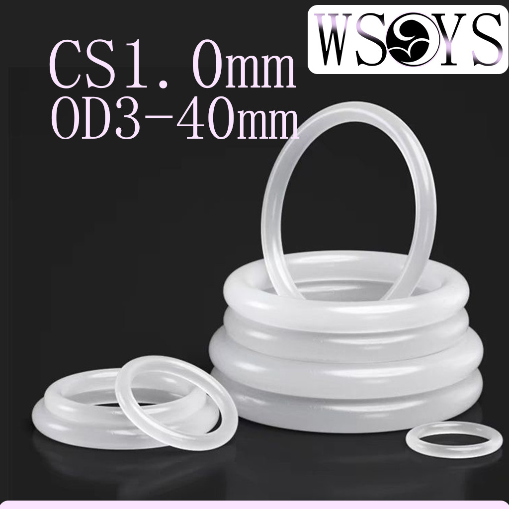 ซิลิโคนโอริงปะเก็นซีลยางสีขาวกันน้ําทนอุณหภูมิสูง white O-ring gasket CS1.0mm*OD3-40mm[WSYS-MB-OO4]