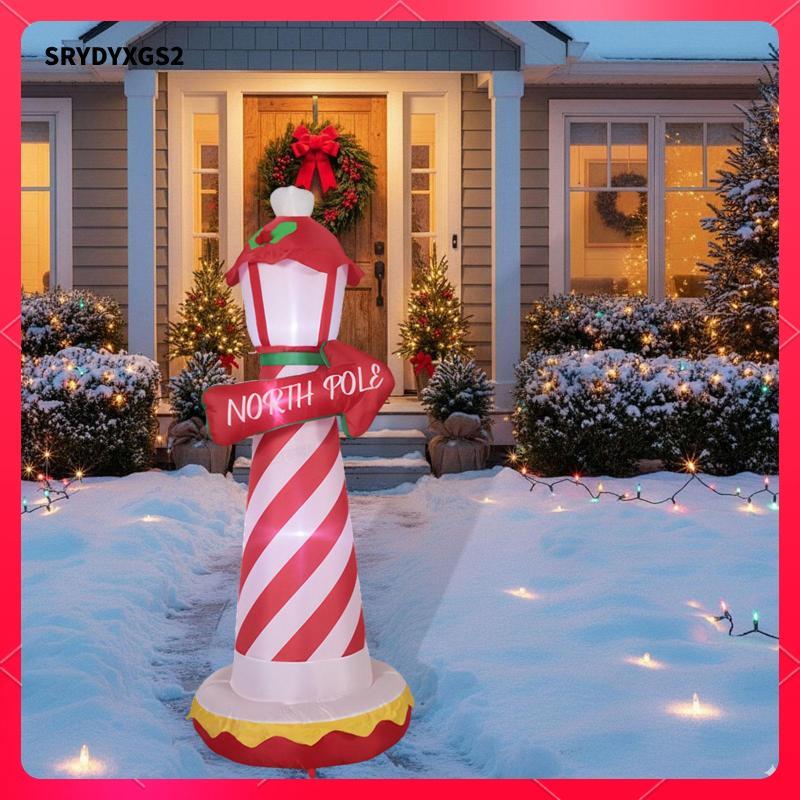 [Srydyxgs2] คริสต์มาส Inflatable North Pole Lighthouse YARD Decor ในตัว LED Photo Props อุปกรณ์ประกอ