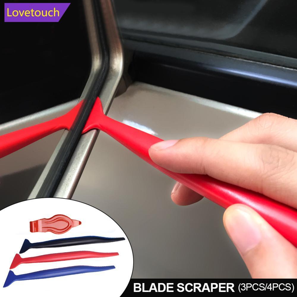 LOVETOUCH 3 ชิ้น/4 ชิ้นรถ Wrap Micro Stick ไม้กวาดหุ้มยางชุดมุม Scraper Curves Slot ไวนิล Gap ฟิล์มเ