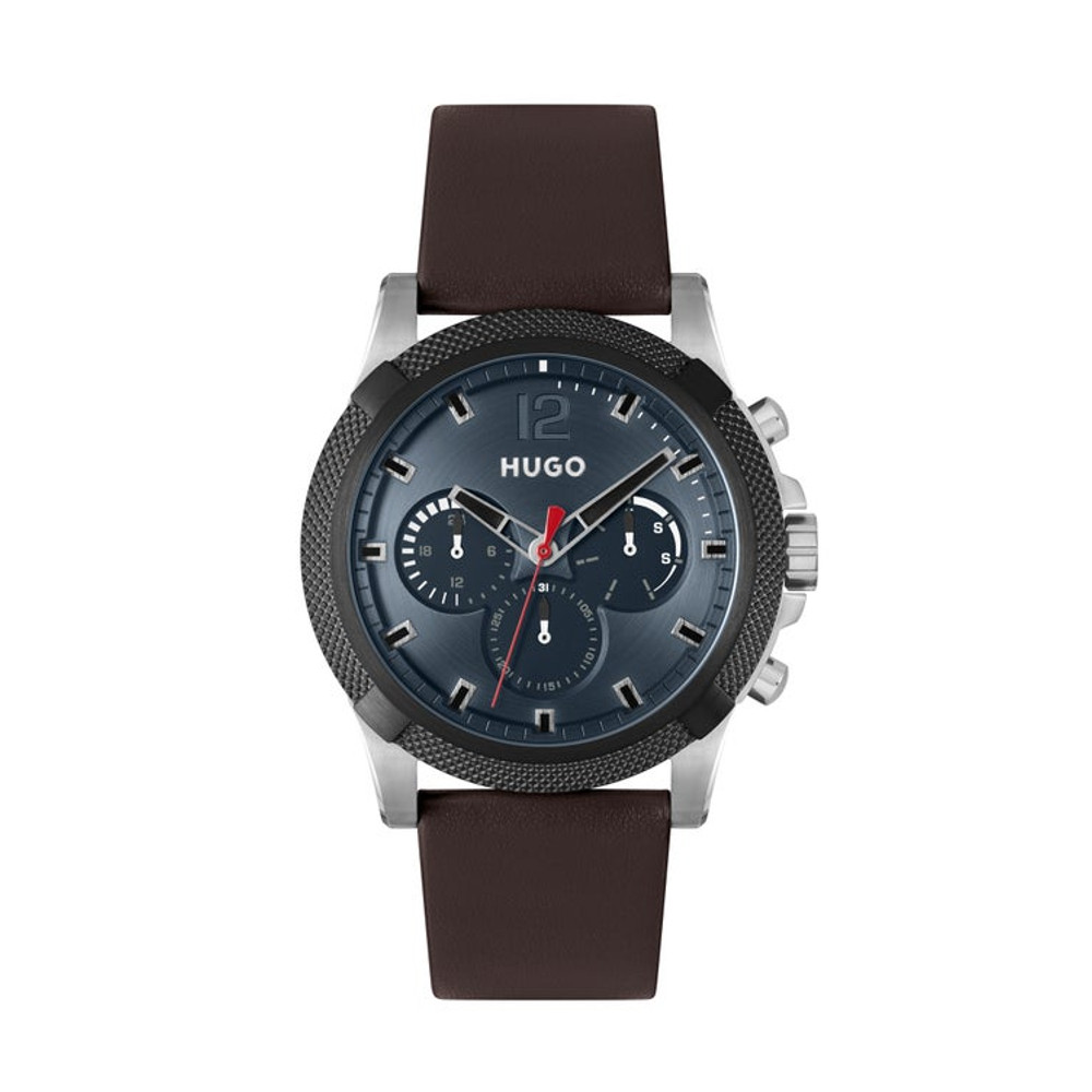 HUGO BOSS นาฬิกาข้อมือผู้ชาย IMPRESS รุ่น HB1530294 สายหนัง สีน้ำตาล 46มม.