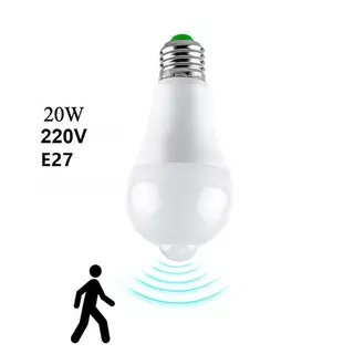 หลอดไฟ LED, E27, เซ็นเซอร์ตาแมวอินฟราเรด, หลอดไฟที่ละเอียดอ่อน, ประหยัดพลังงาน, เปิด/ปิดอัตโนมัติ, การตรวจจับอัจฉริยะ