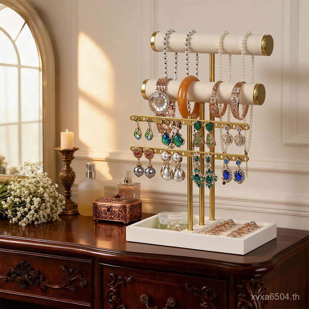 สร้อยคอสาม T ขาตั้งสร้อยข้อมือสีเบจที่ถอดออกได้ ขาตั้งเครื่องประดับ ขาตั้งต่างหูใหม่ ขาตั้งสร้อยคอ ข