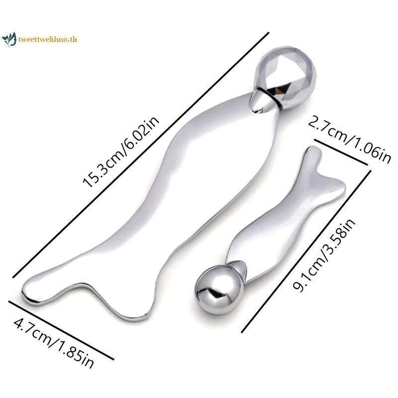 Tweetwehhno Roller Face Massager Fish-shape อลูมิเนียม Face Lift เครื่องมือ Firming Beauty นวด Body Anti-Aging Puffy Eyes ความงามเครื่อง TH - รูปที่ 7