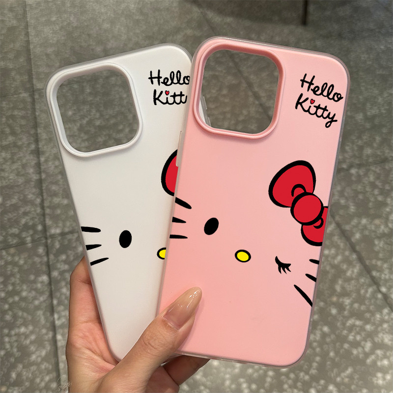สต๊อกไทย สีเด่นเคสด้านครอบสองชั้นสีสัน For IPhone13 11 12 14 7 8 PLUS 15 16 17 Pro X XS XR XSMAX kitty ลวดลายน่ารัก ราคา ถูกที่สุด ดีลบีเคเค แกลเลอรีภาพที่ 6