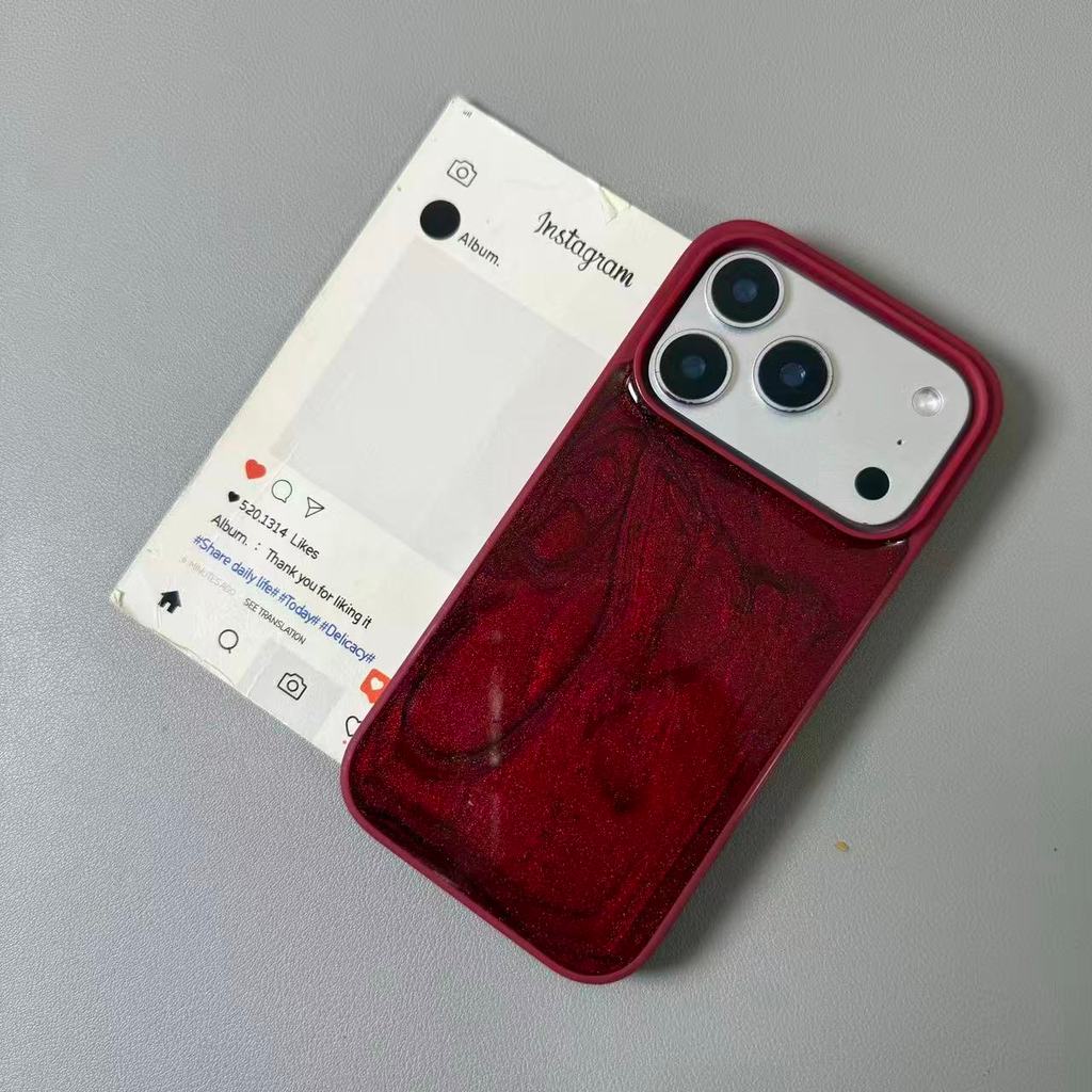 หรูหราRetro Gildedปีใหม่สีแดงกันกระแทกเคสโทรศัพท์เหมาะสําหรับiPhone 17 Pro Max 16 15 14 13 12 11 Pro Max 16 Plusปลอกป้องกันกล้องAnti-drop HardปกหลังiPhone