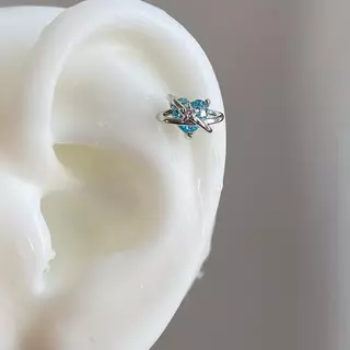 Jinjoo จิวต่างหูหัวใจ รุ่น Nebula Heart Studs ก้านหนา 0.8 mm. สแตนเลส316