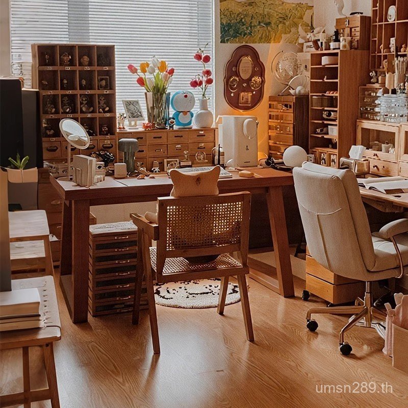 W Workbench ในครัวเรือนห้องนอนผู้ใหญ่ Handmade ตารางโต๊ะทําด้วยมือ diy Workbench โต๊ะคอมพิวเตอร์ไม้เ