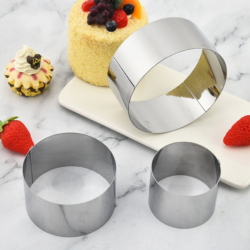 แหวนมูสสแตนเลสชุด3ชิ้นรอบแม่พิมพ์เค้กครัวเรือนบิสกิตแม่พิมพ์ครัวเบเกอรี่เครื่องมือ007 n0ซะเลย
