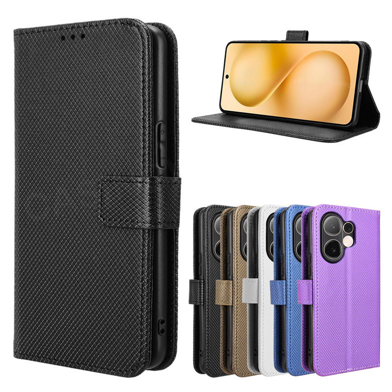 เคสโทรศัพท์สําหรับVivo V60 Lite V50E V50 Lite 5G 4G 2025 หรูหราเพชรหนังฝาครอบโทรศัพท์กันกระแทกป้องกันปกหลัง