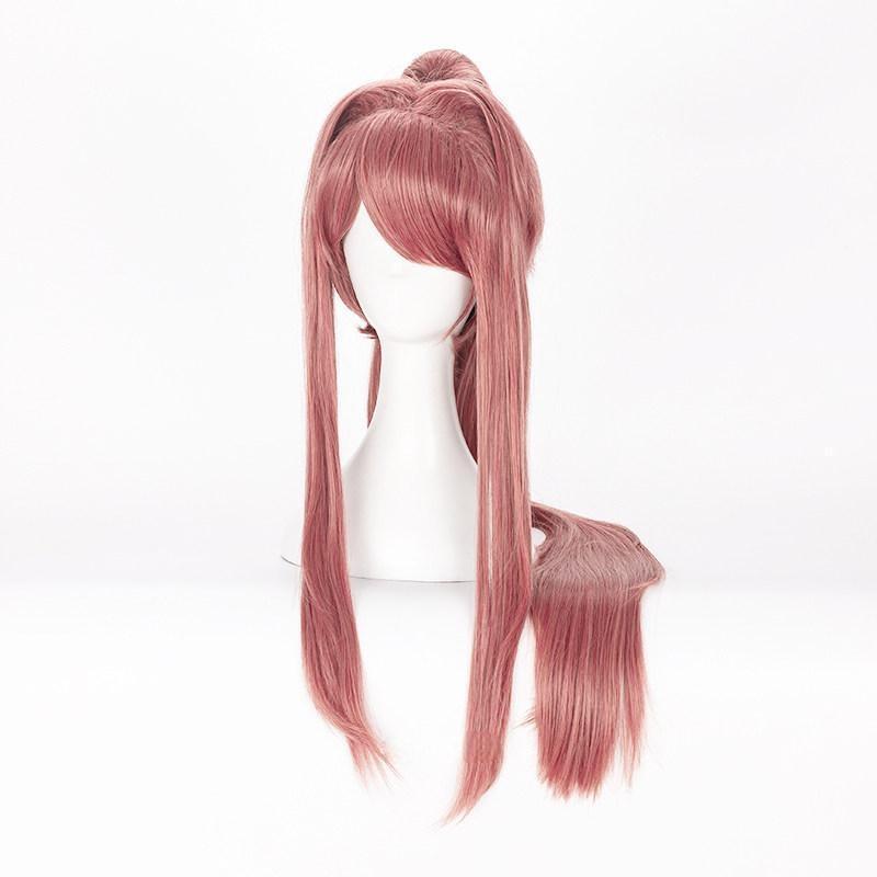 Doki Doki Literature Club Monika Cosplay Wig Anime Extra Long Straight Wig Heat Resistant Synthetic 