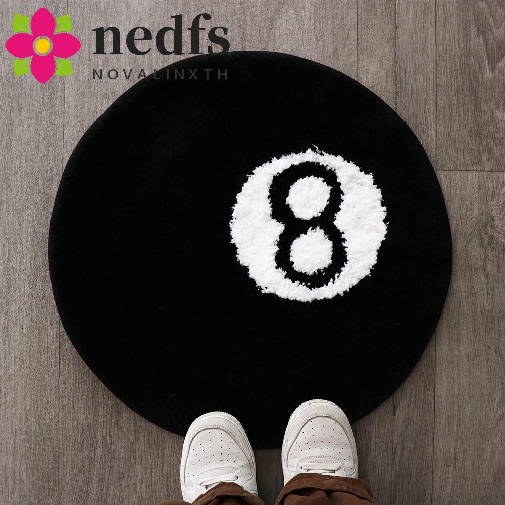 NEDFS 8 Ball พรม,นุ่มรอบ 8 Ball พรม, Creative Skin Friendly Anti-slip Plush 8 Ball Mat Hoom Decor