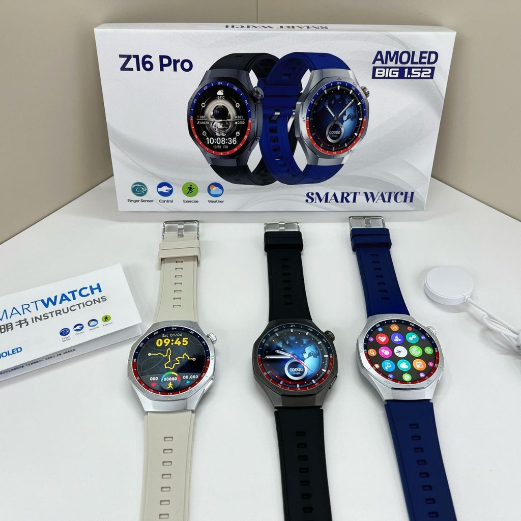 Z16 Pro สมาร์ทวอทช์ Call Heart Rate Monitoring Sleep + AI Voice Aid สร้อยข้อมือ 3.1224