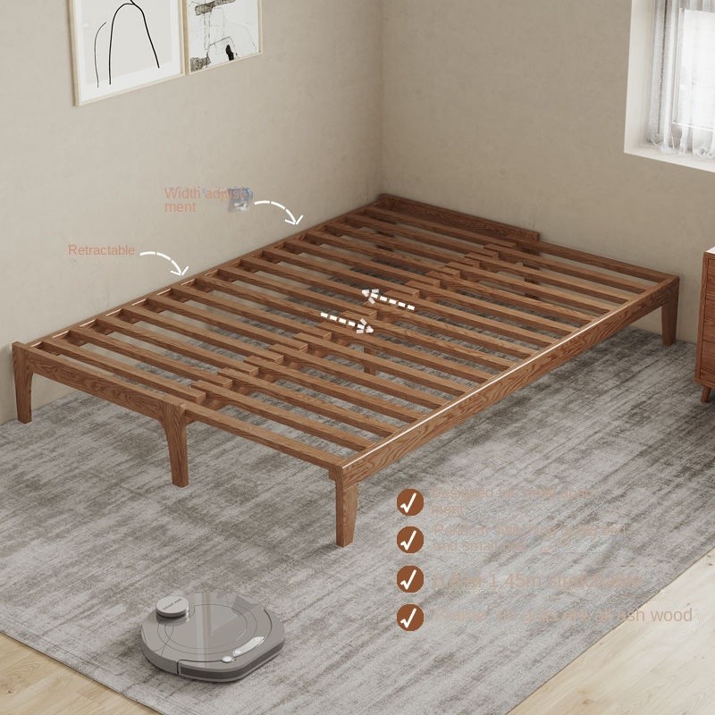 No bedside solid wood retractable single bed home bedroom pullout sofa bed bed frame bed frame singl