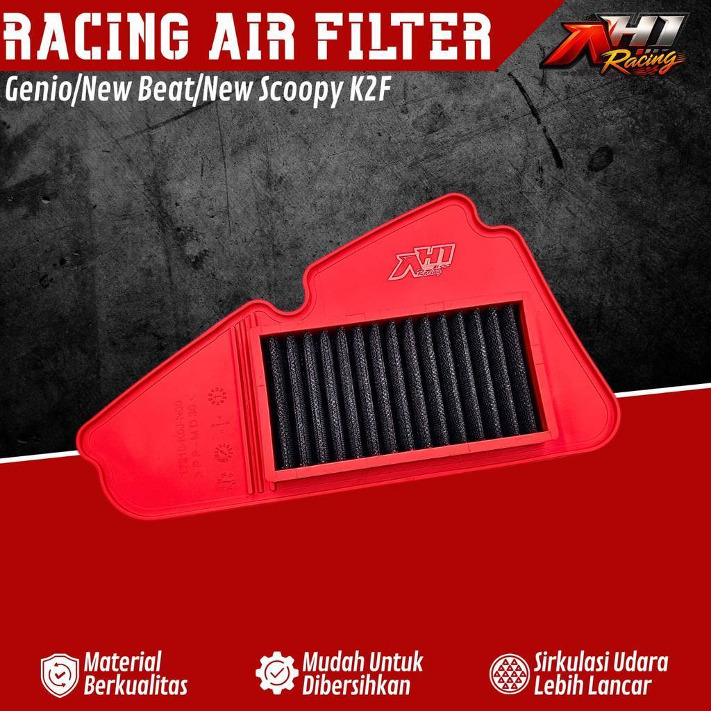 กรองอากาศ กรองอากาศ CVT AH1 Racing Genio New Beat Scoopy 2021 Up K1A KOJ K2F AH1 Racing