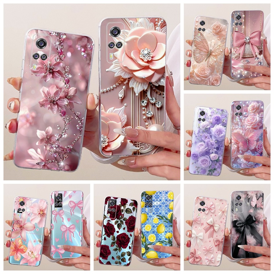 สําหรับVivo Y51 2020 V2030 กรณีY51A 2021 V2031 ใหม่สไตล์ดอกไม้ผีเสื้อSoft SlimซิลิโคนสําหรับVivo Y31