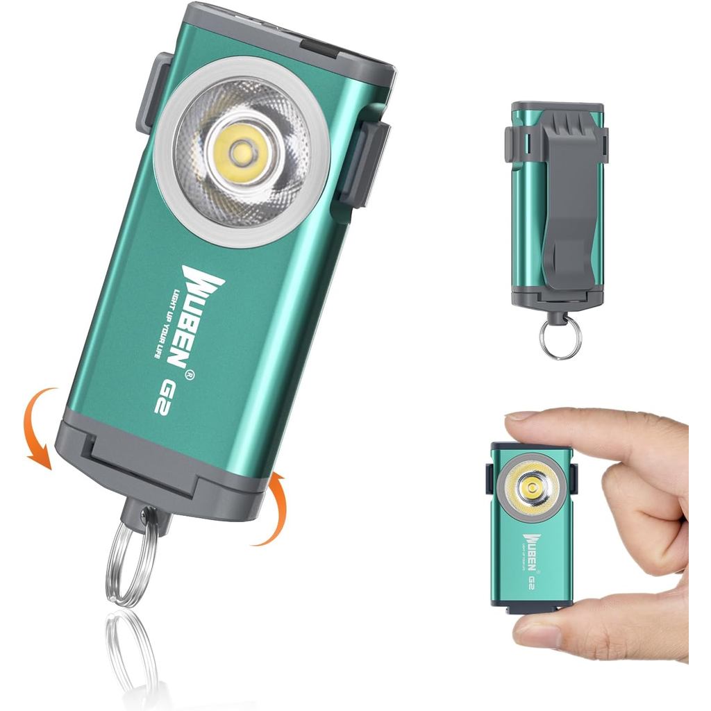 ไฟฉายพวงกุญแจ WUBEN G2 Mini ความสว่าง 500 lumens, ชาร์จได้, 5 โหมด LED, มีคลิปและแม่เหล็ก เหมาะสำหรั