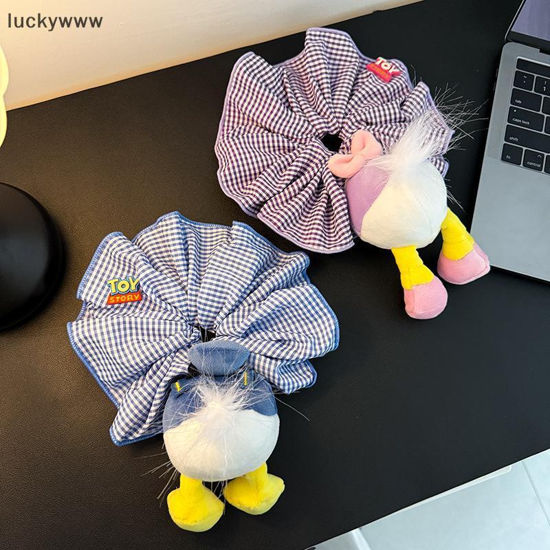 Luckywww น่ารัก Butt Creative ขนาดใหญ่ลําไส้ผมแหวนการ์ตูน Half-body ตุ๊กตาผมหางม้า Scrunchies ลายสก๊อตอุปกรณ์เสริมผม well
