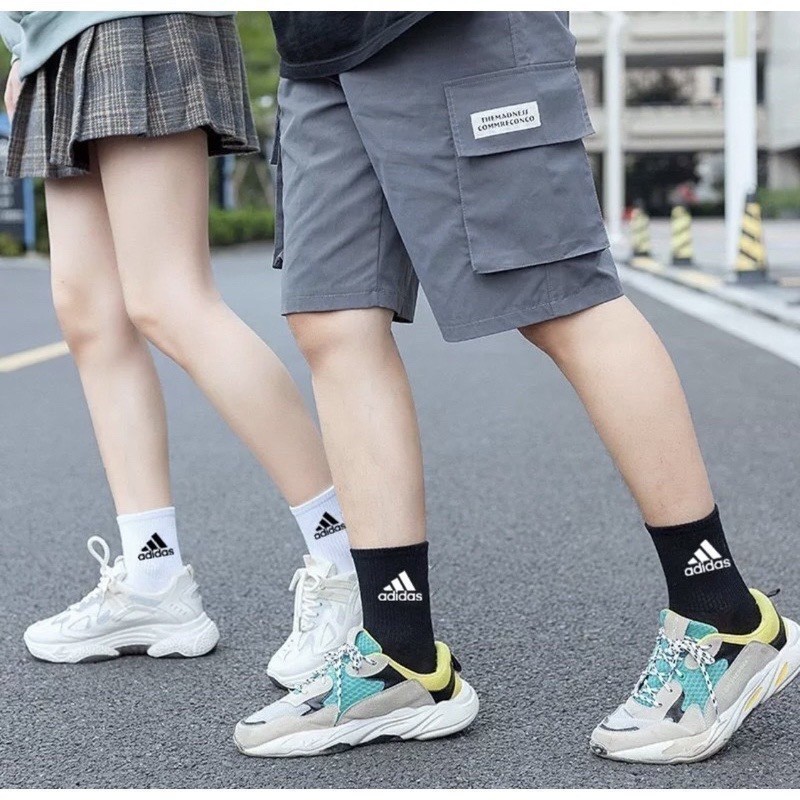 ถุงเท้าADIDAS ( คละสี 5คู่1กล่อง) ถุงเท้าลำลอง สำหรับใส่วิ่ง ใส่ออกกำลังกาย ผ้าหนานิ่มไม่บาง ใส่สบาย - 6