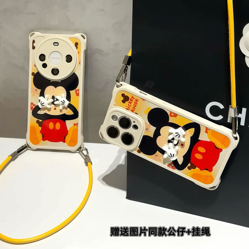 สามมิติ Mickey Palm Lanyard เหมาะสําหรับ Apple 16max เคสโทรศัพท์ iphone15pro Xiaomi 14 Huawei mate70