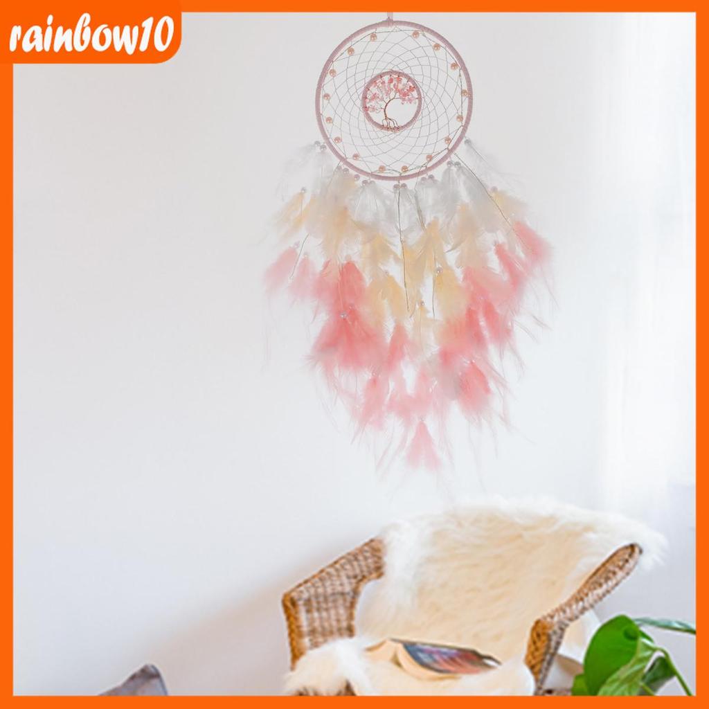 Pink Dream Catcher Handmade Feather Dream Catcher แขวนตกแต่งประณีต Dream Catcher จี้ขนนกสําหรับ Wall